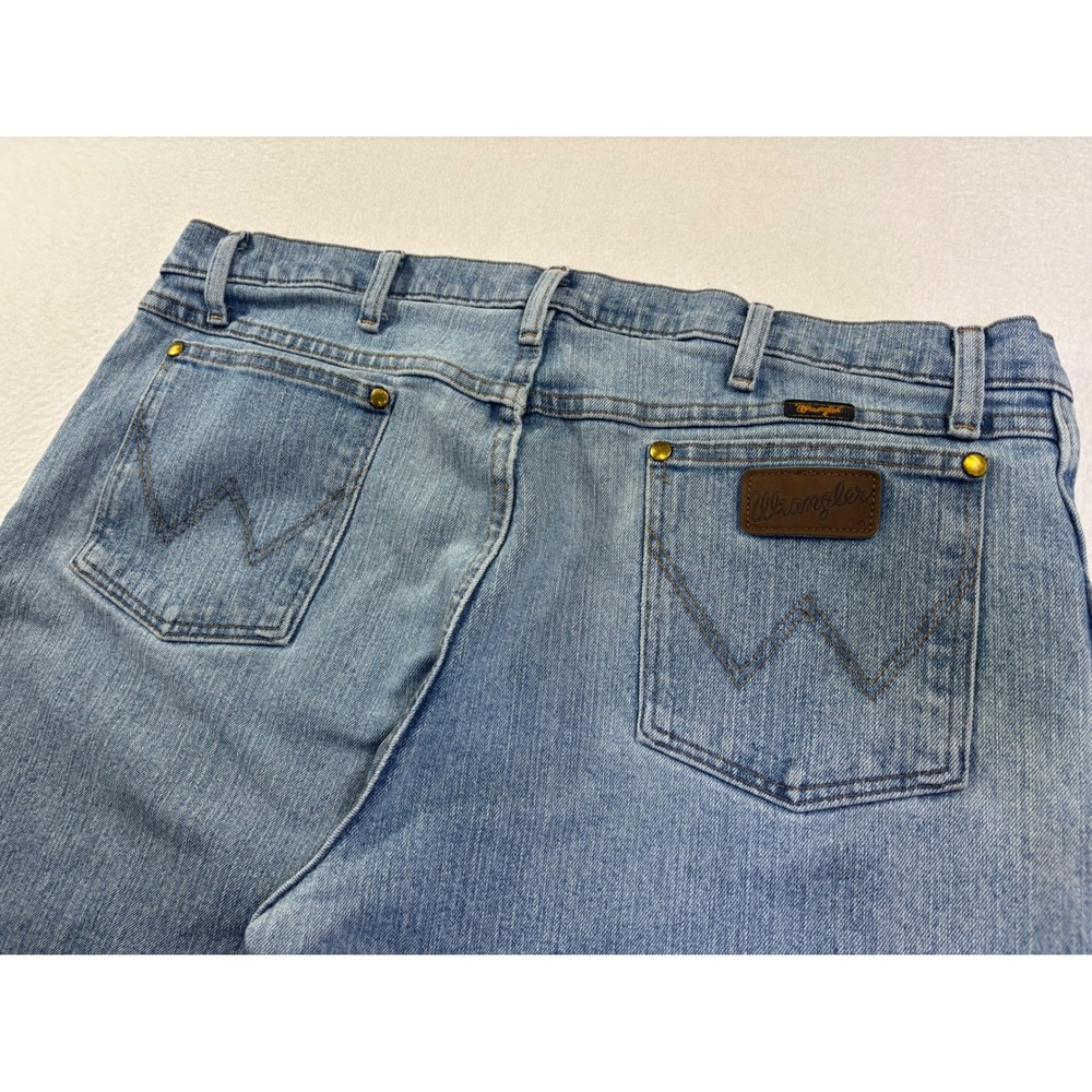 Wrangler Five Star Premium Denim Jeans Light Wash 38x30 Straight Leg 1047MACS8